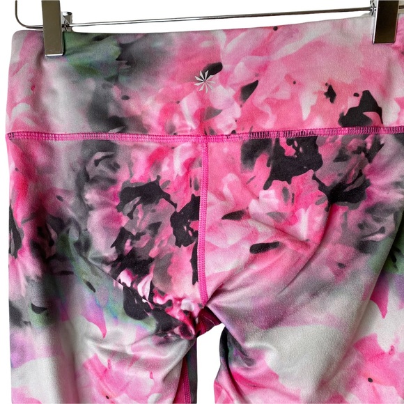 ATHLETA Chaturanga Bloom Floral Rose Leggings Pink Grey Small - Picture 10 of 15